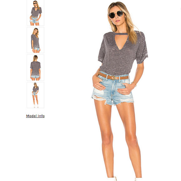 Free People Tops - FREE PEOPLE  Jordan Tee Coal size L Women's NWT